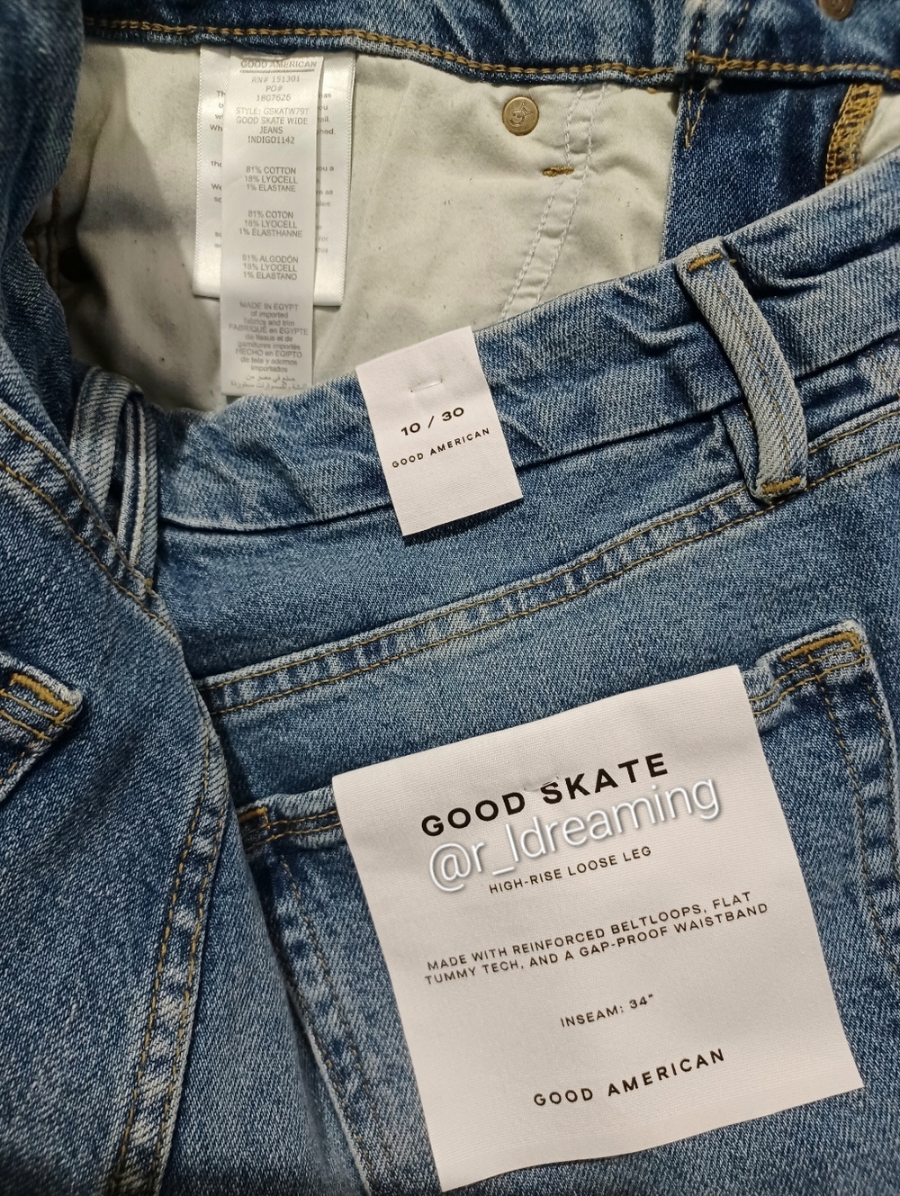 NWT Good American Good Skate Wide Jeans Size 10/30 in Indigo1142 - Picture 15 of 16